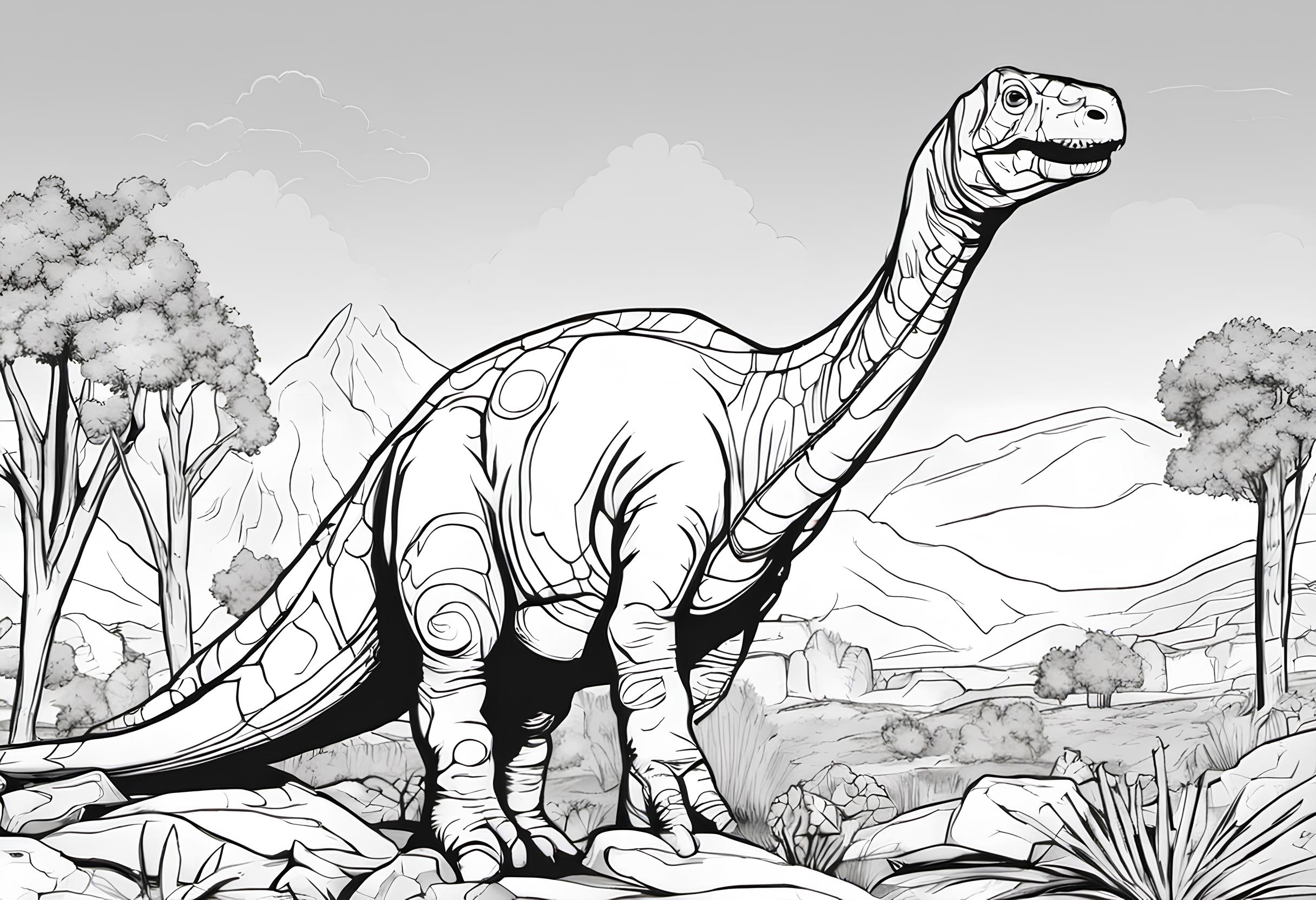 Ausmalbild: Brontosaurus