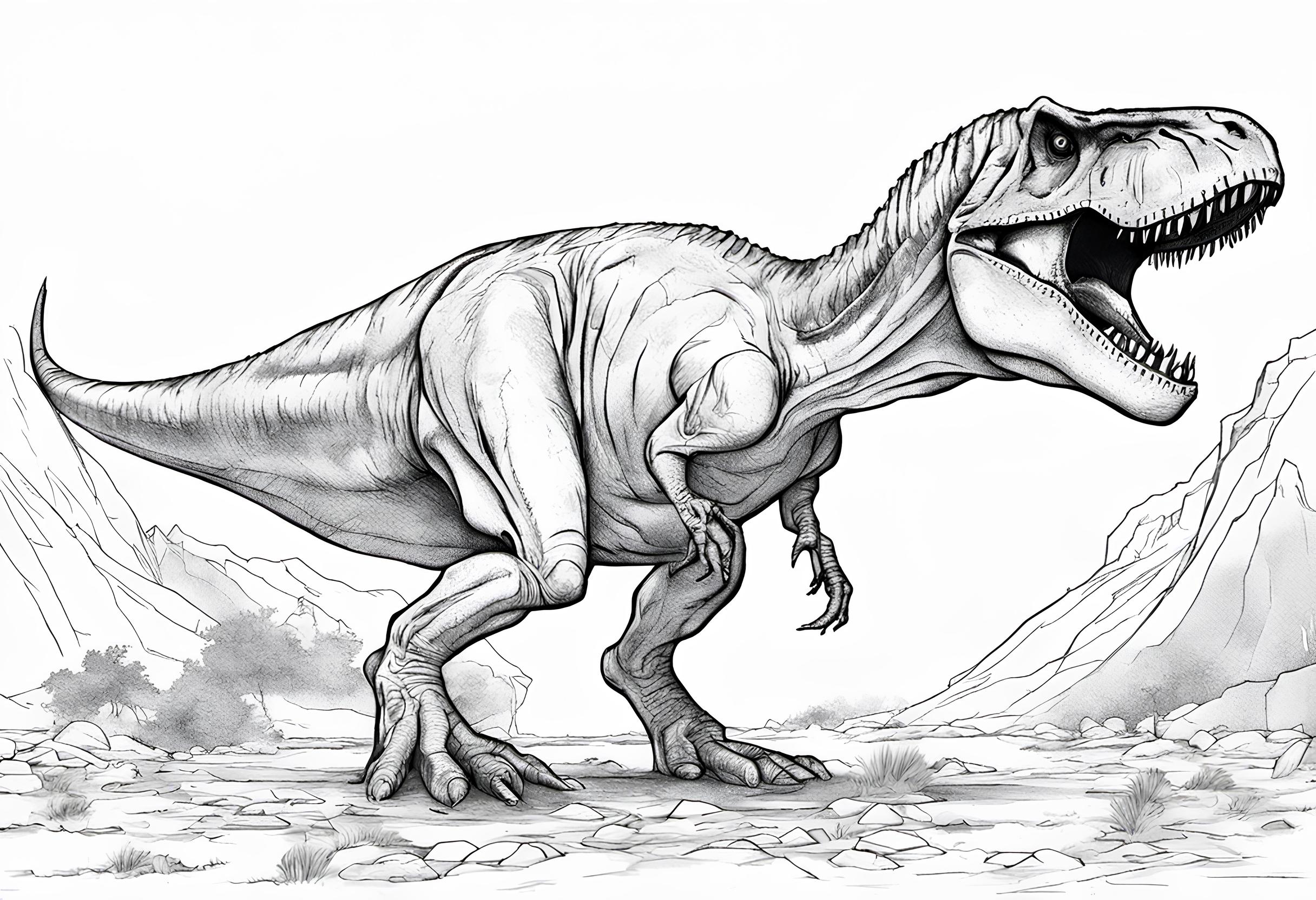 Ausmalbild: Tyrannosaurus Rex