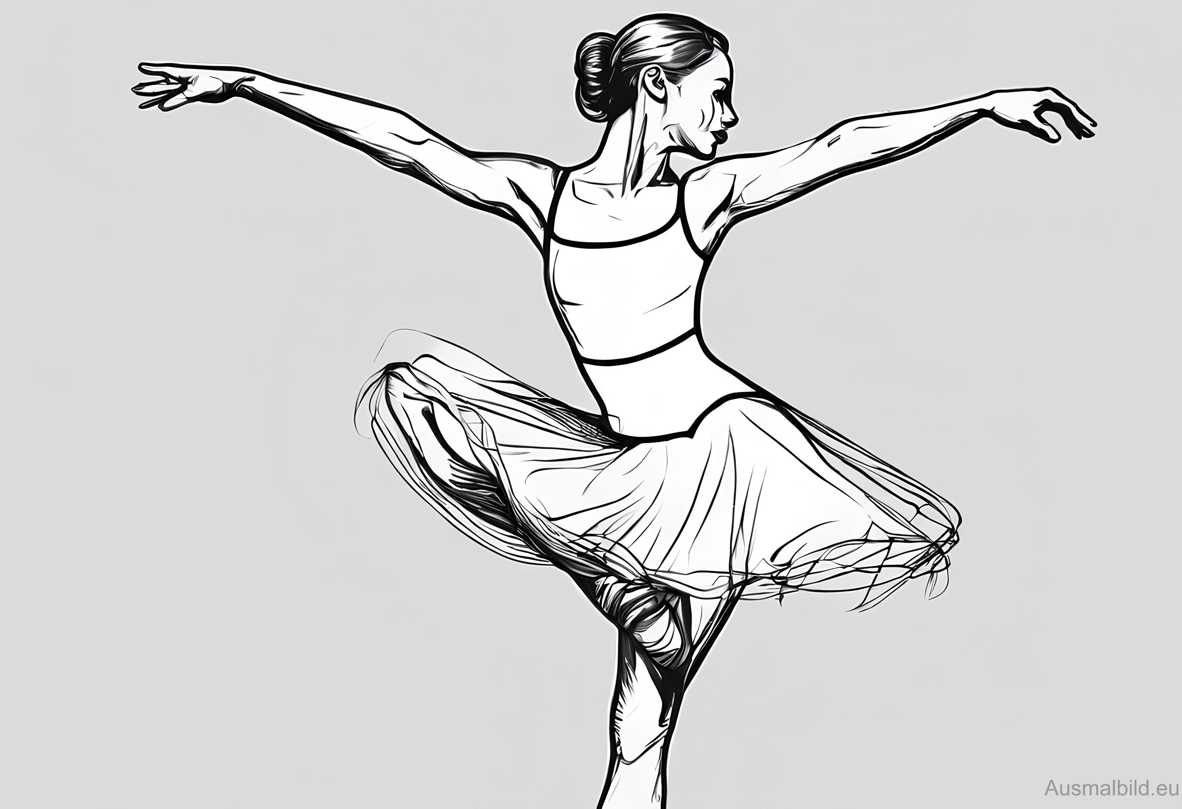 Ausmalbild: Balletttänzerin