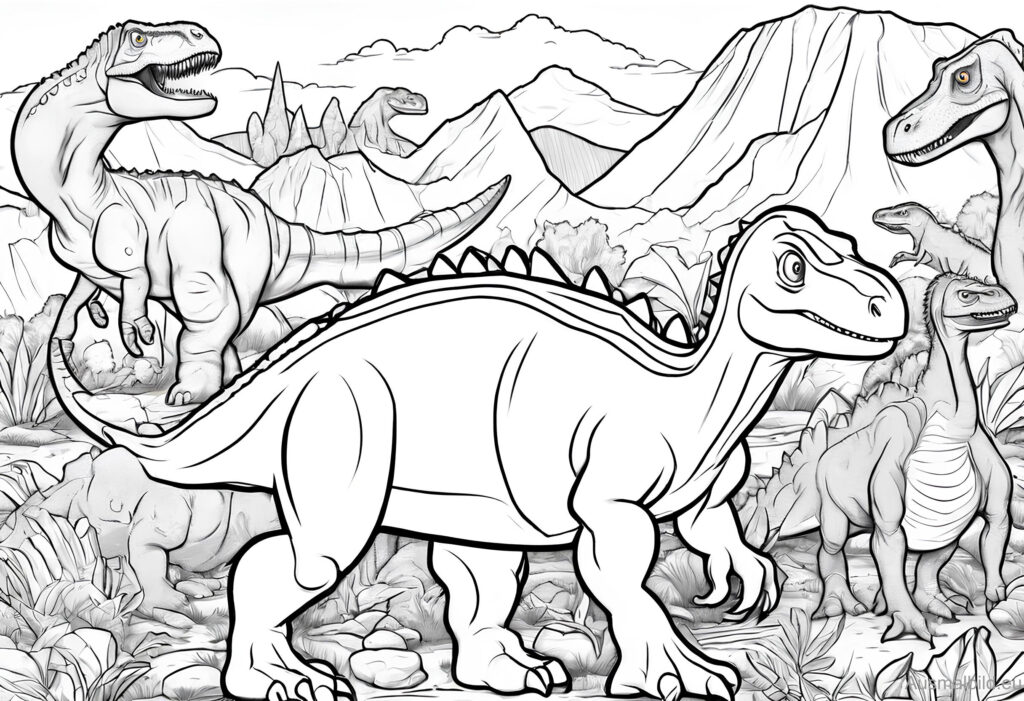  Dinos 2 - Ausmalbild.eu 