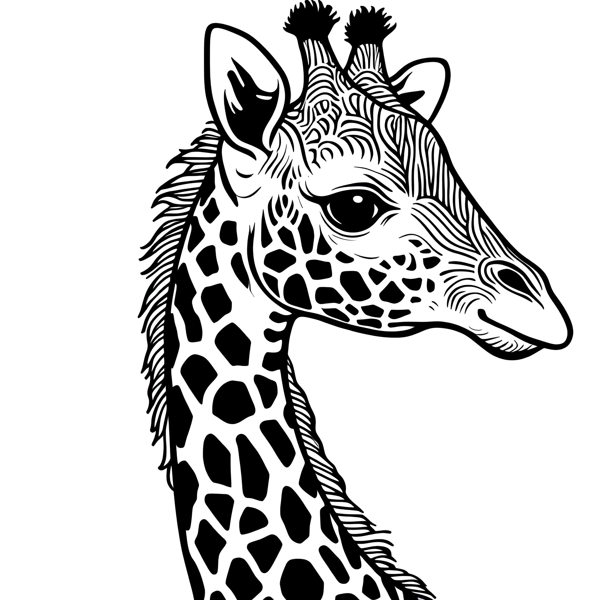 Ausmalbild: Giraffenkopf
