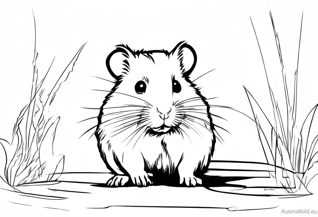 Goldhamster 2 - Tiere - Ausmalbild.eu