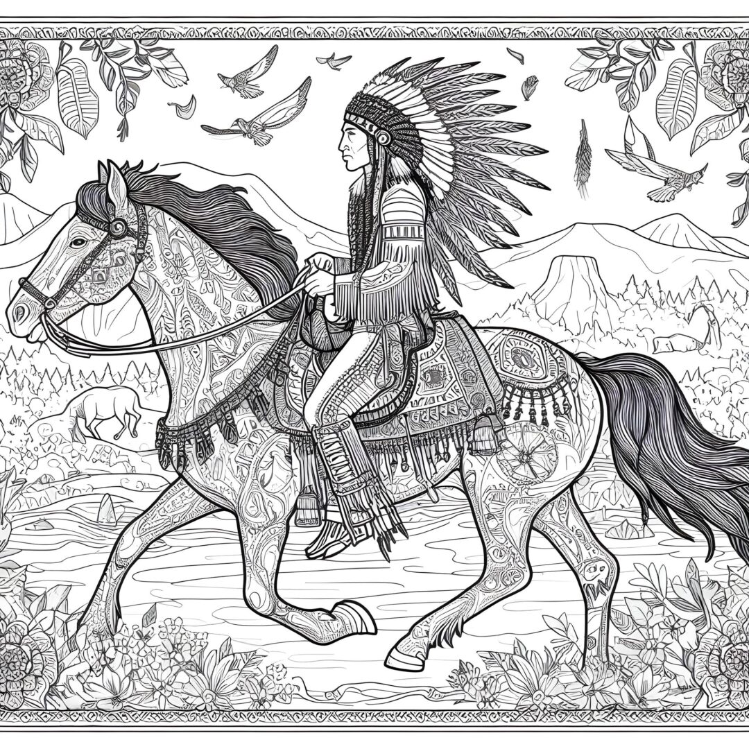  Indianer Mandala 2 - Ausmalbild.eu Motiv 