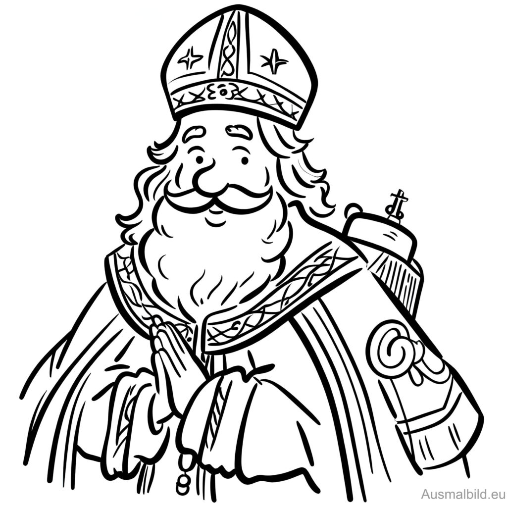  Nikolaus - Weihnachten - Ausmalbild.eu 