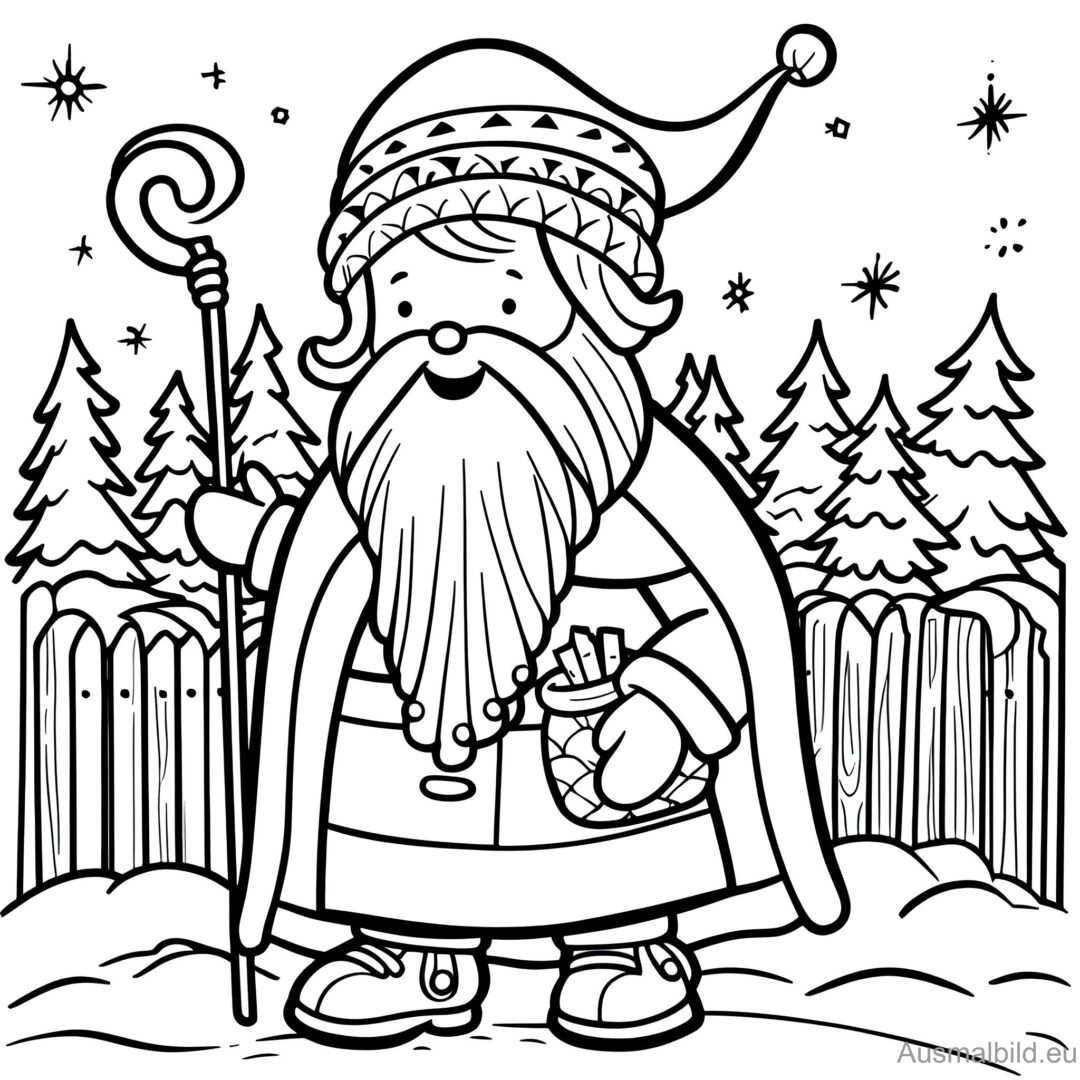 Nikolaus 2 - Weihnachten - Ausmalbild.eu