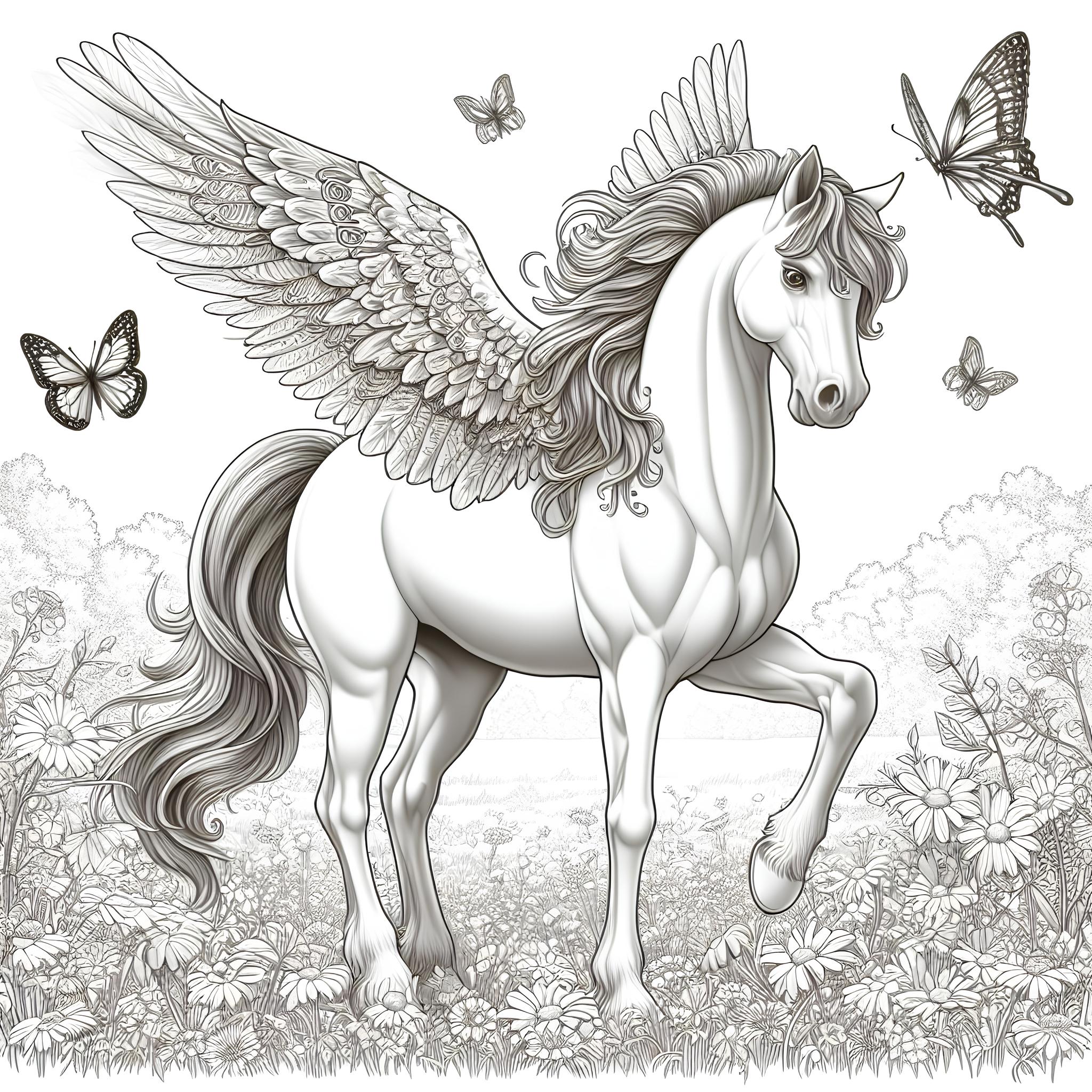 Ausmalbild: Pegasus