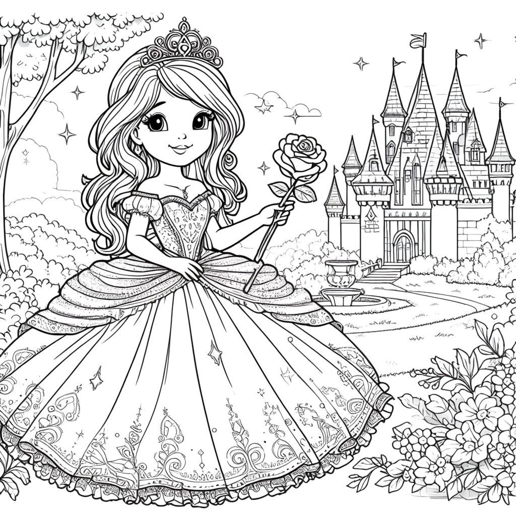  Prinzessin - Ausmalbild.eu Motiv 