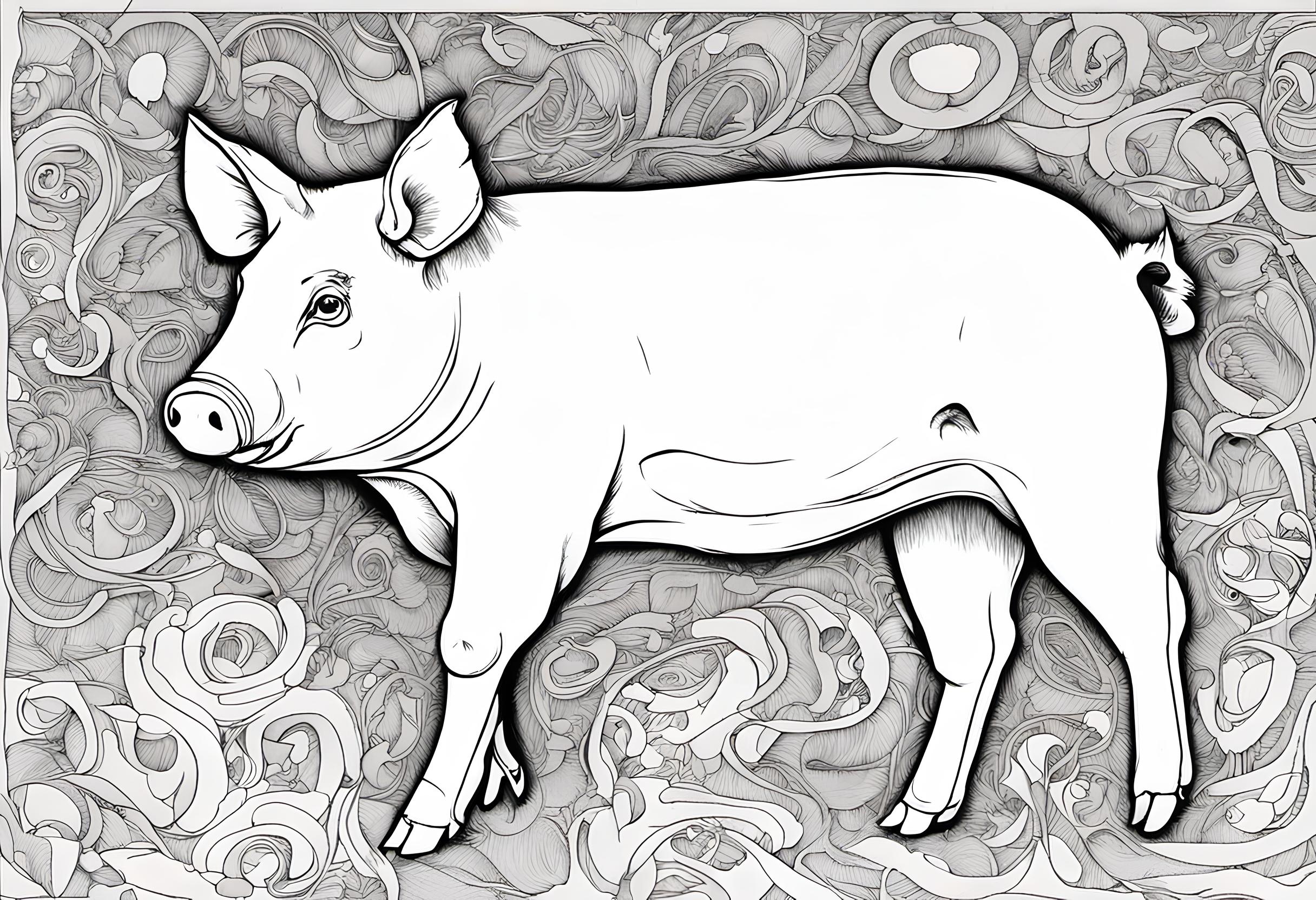 Ausmalbild: Schwein