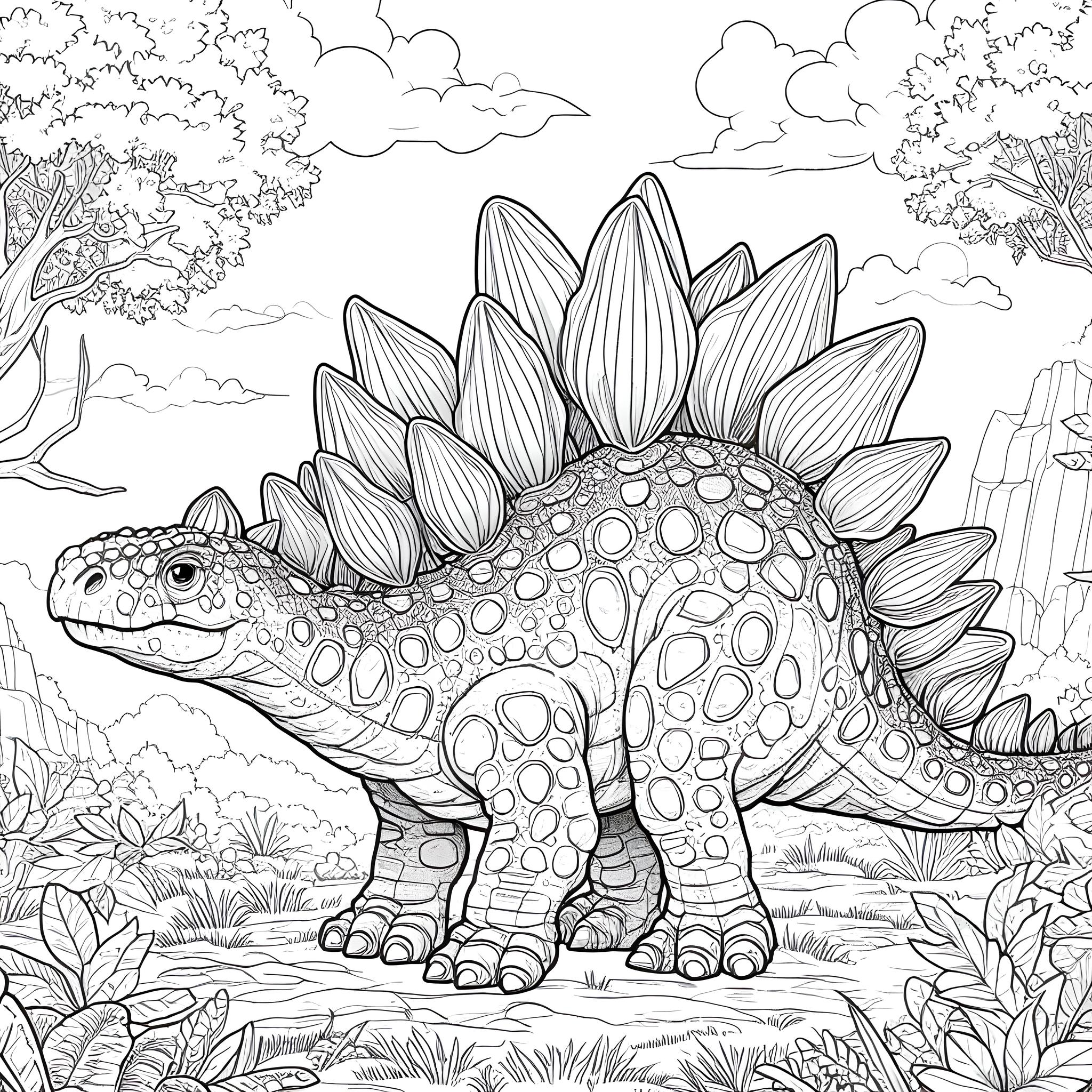 Ausmalbild: Stegosaurus