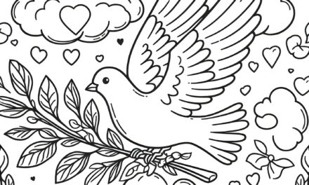 Dove with branch
