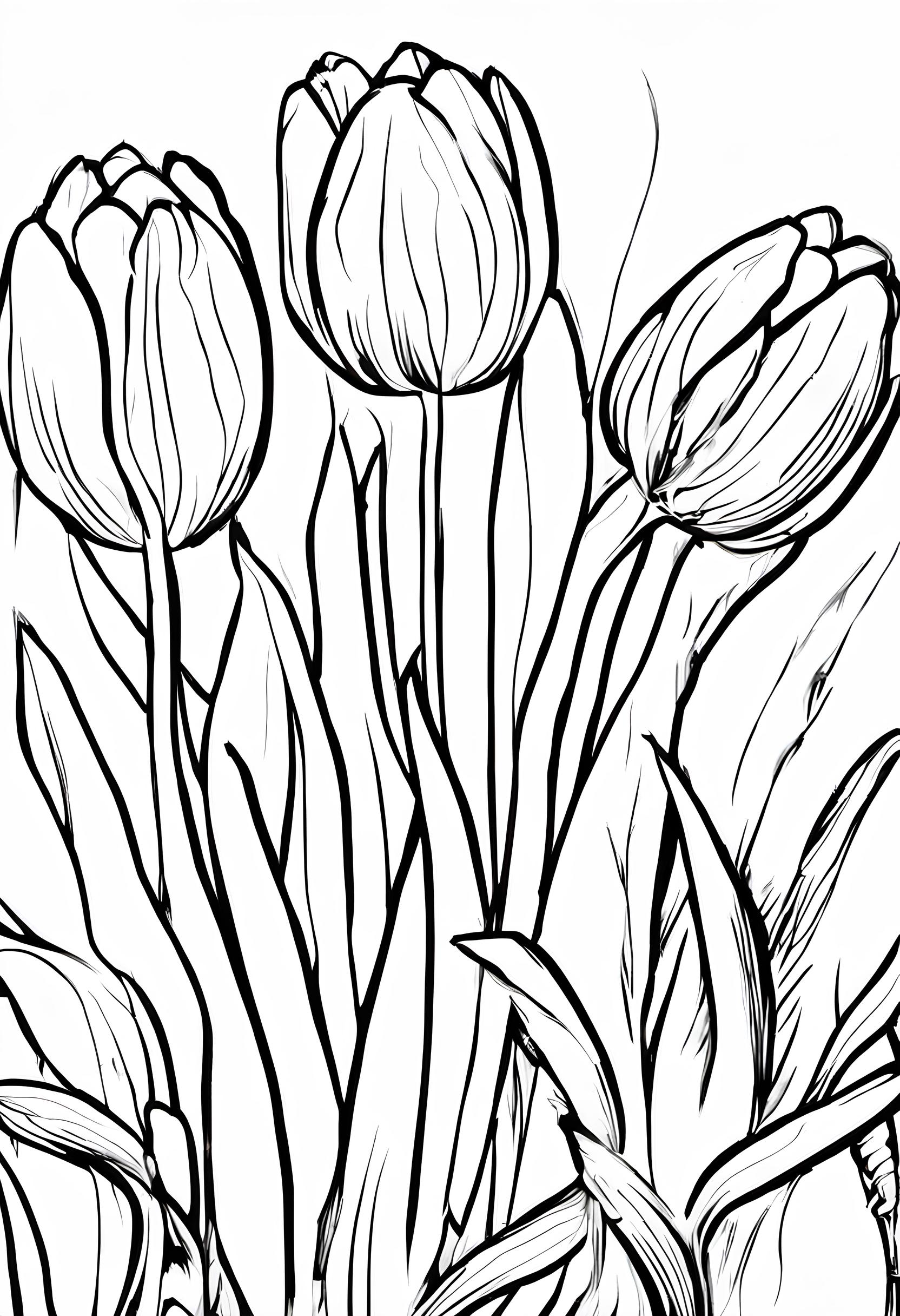 Ausmalbild: Tulpen