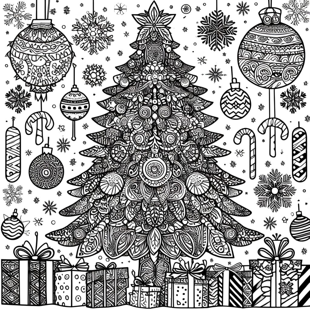 Mandala-Weihnachtsbaum: Kreative Entspannung und festliche Ausmalfreude für Groß und Klein!
