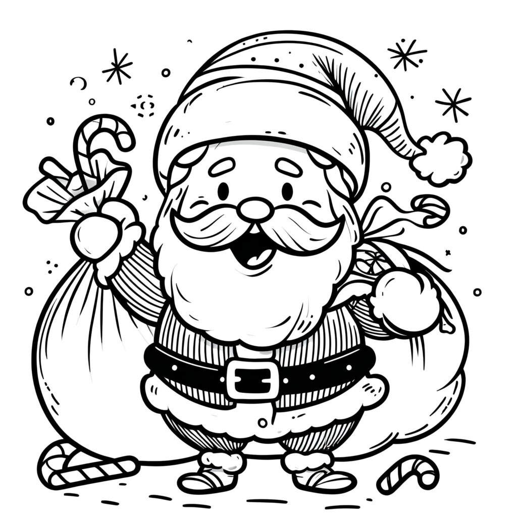  Weihnachtsmann 2 - Weihnachten - Ausmalbild.eu Motiv 