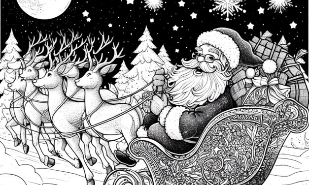 Santa Claus in a sleigh