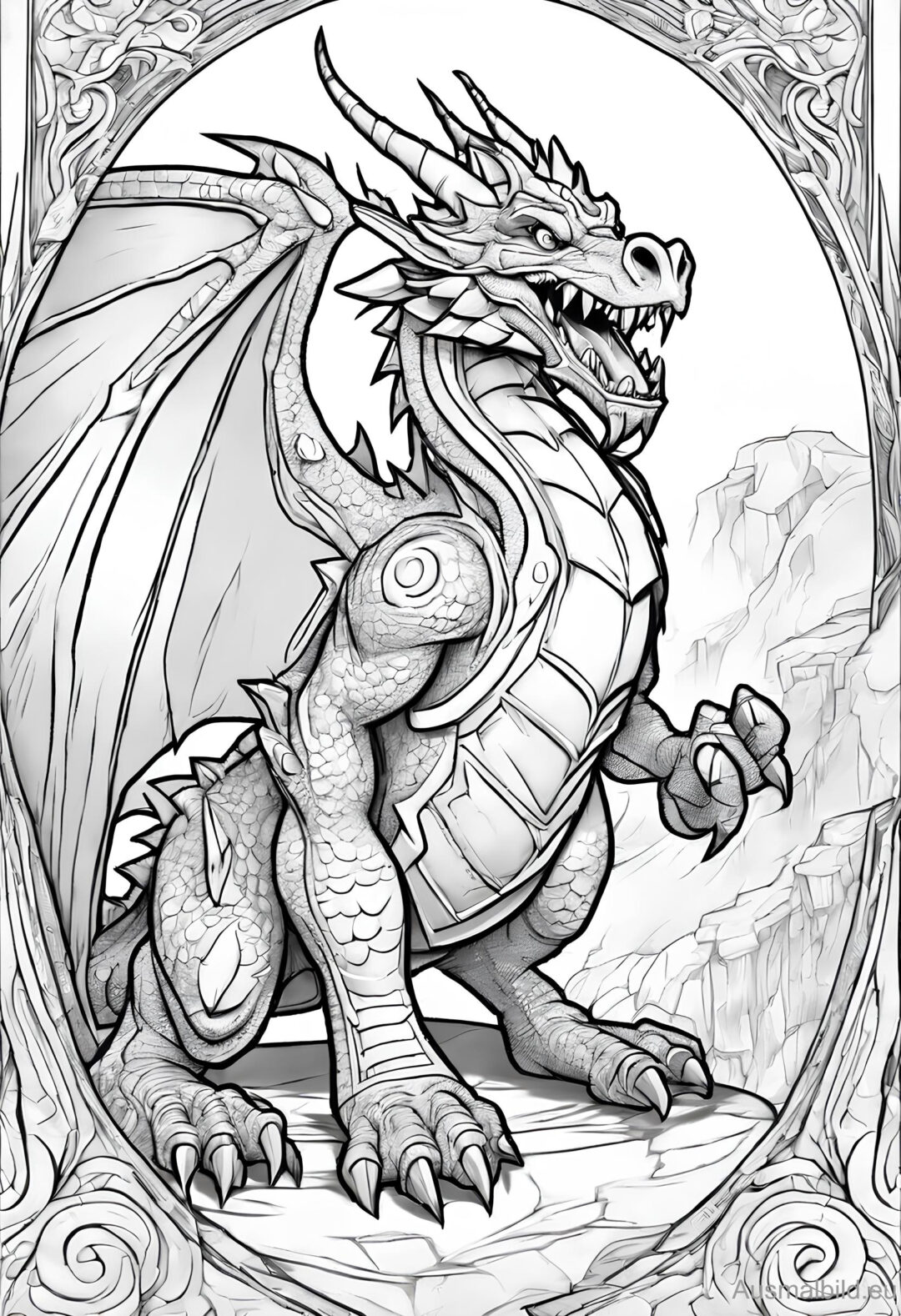  RPG Drache - Ausmalbild.eu Motiv 