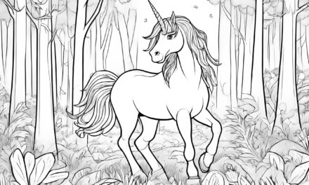 Unicorn in a forest clearing 2