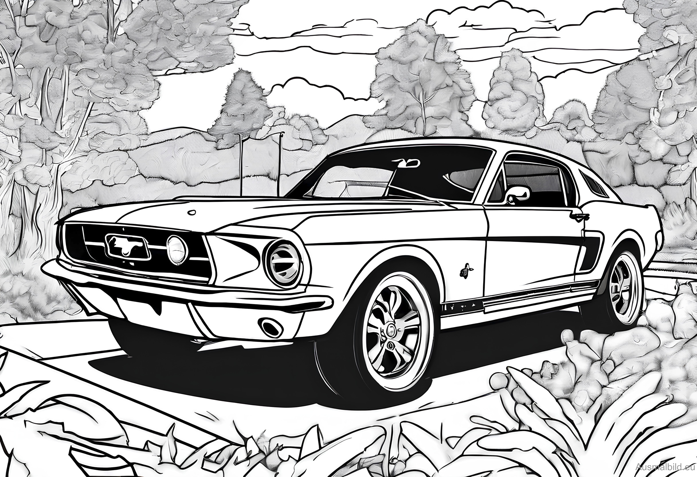 Ausmalbild: Ford Mustang