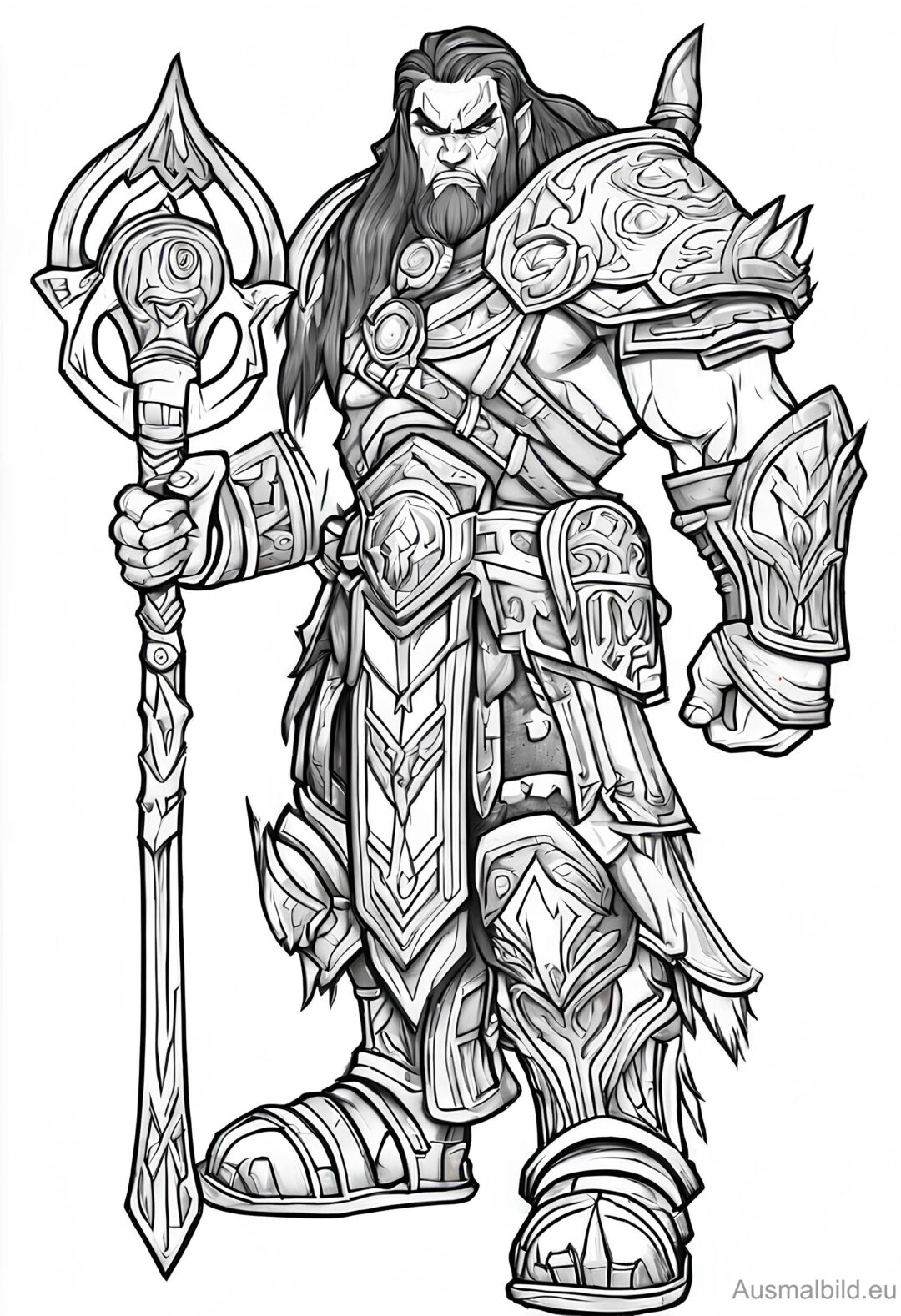 RPG Krieger - Fantasy & SciFi - Ausmalbild.eu