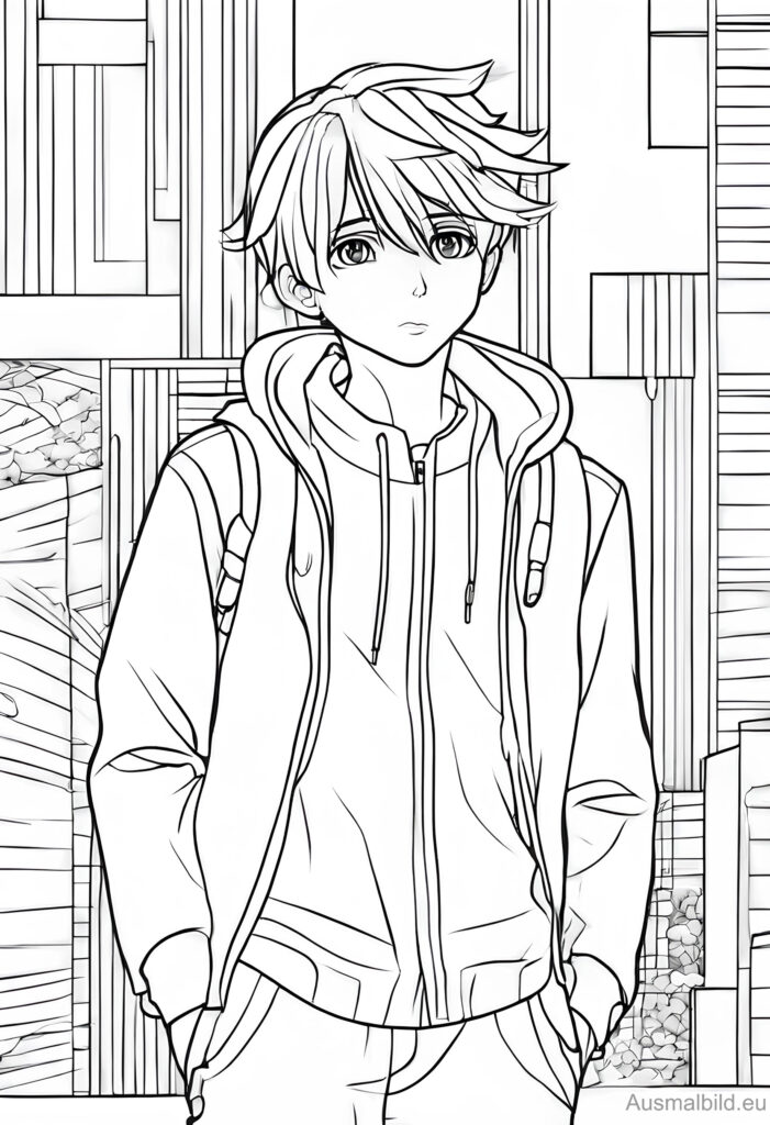 Manga boy 2 - Manga & Anime - Ausmalbild.eu