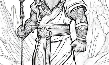Coloring picture: RPG Monk 7