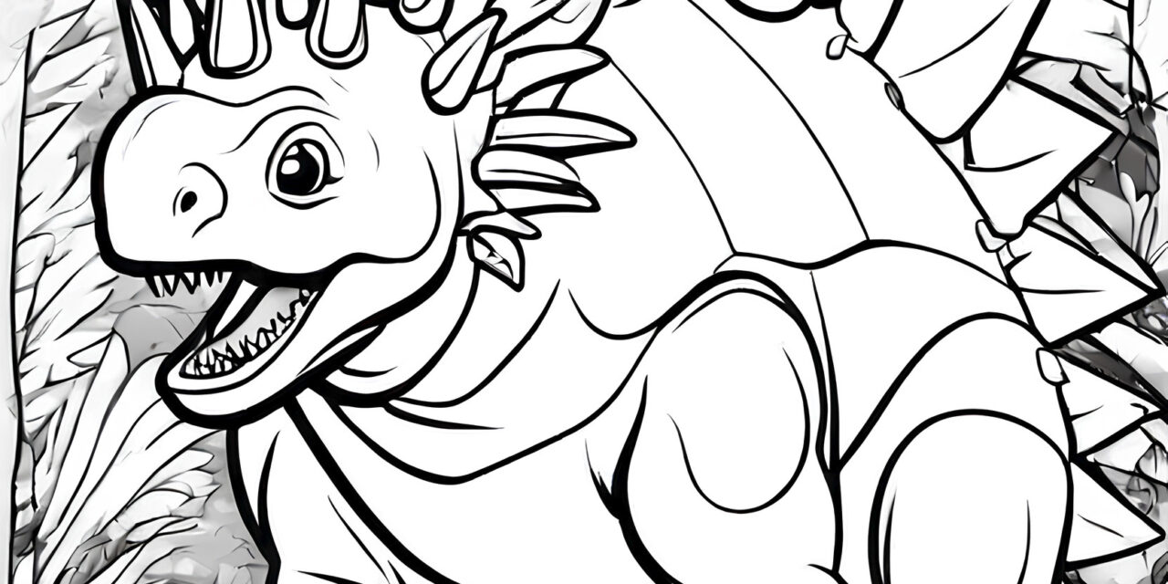 Small stegosaurus - Animals - Ausmalbild.de