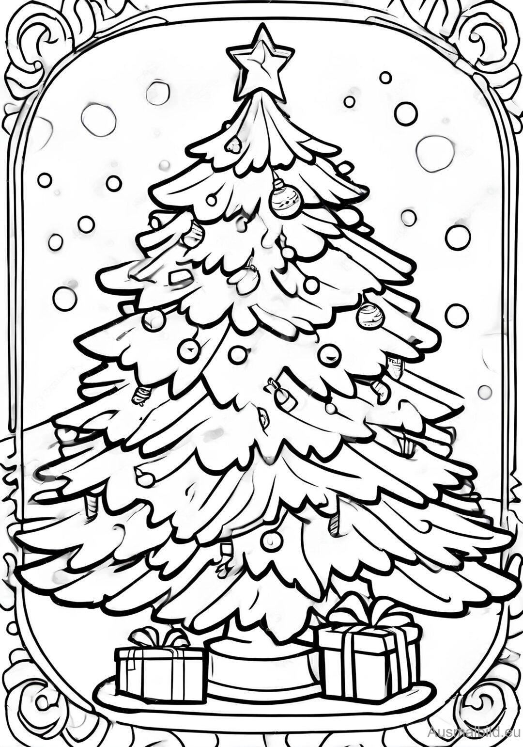  Tannenbaum 2 - Weihnachten - Ausmalbild.eu Bildidee 