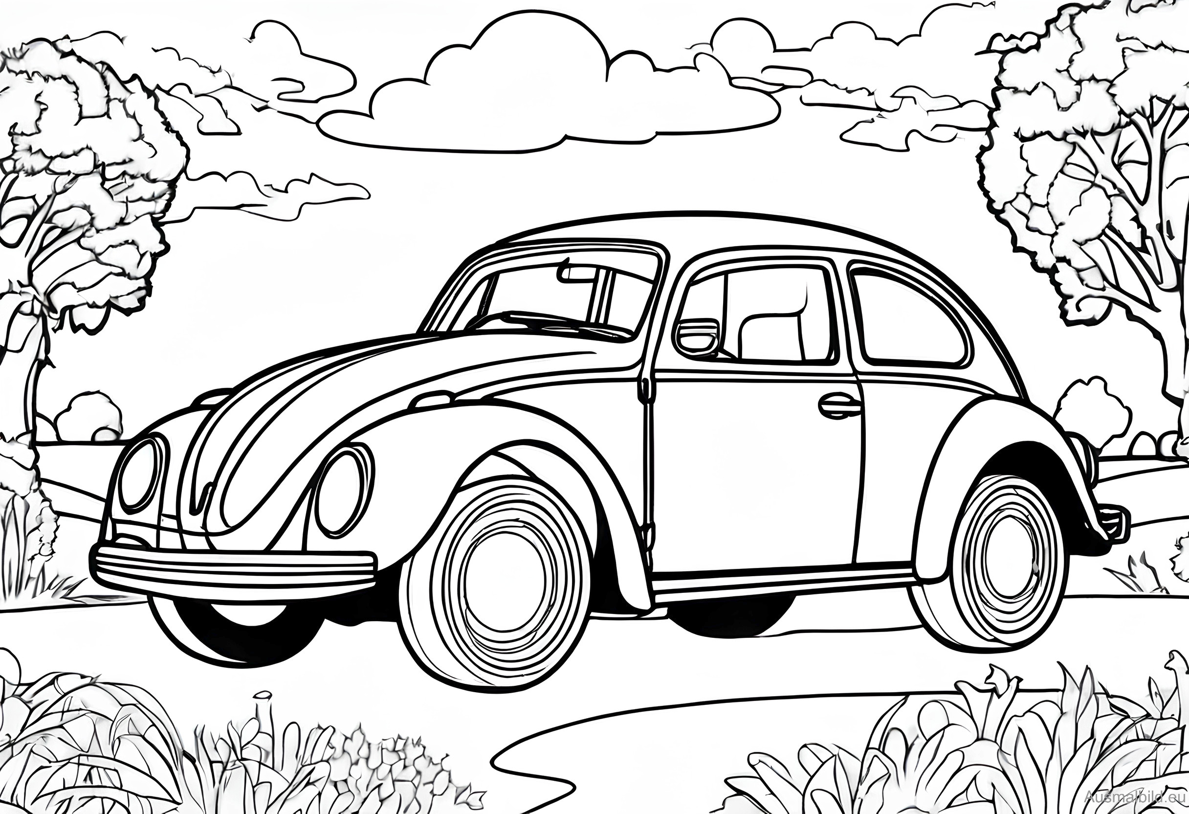 Ausmalbild: VW Käfer