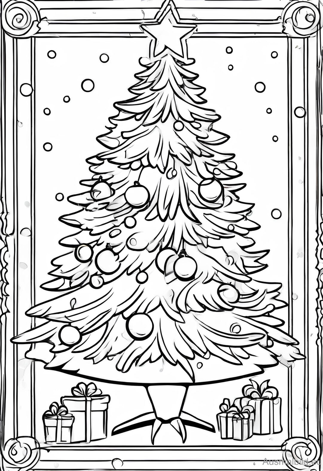 Weihnachtsbaum 5 - Weihnachten - Ausmalbild.eu