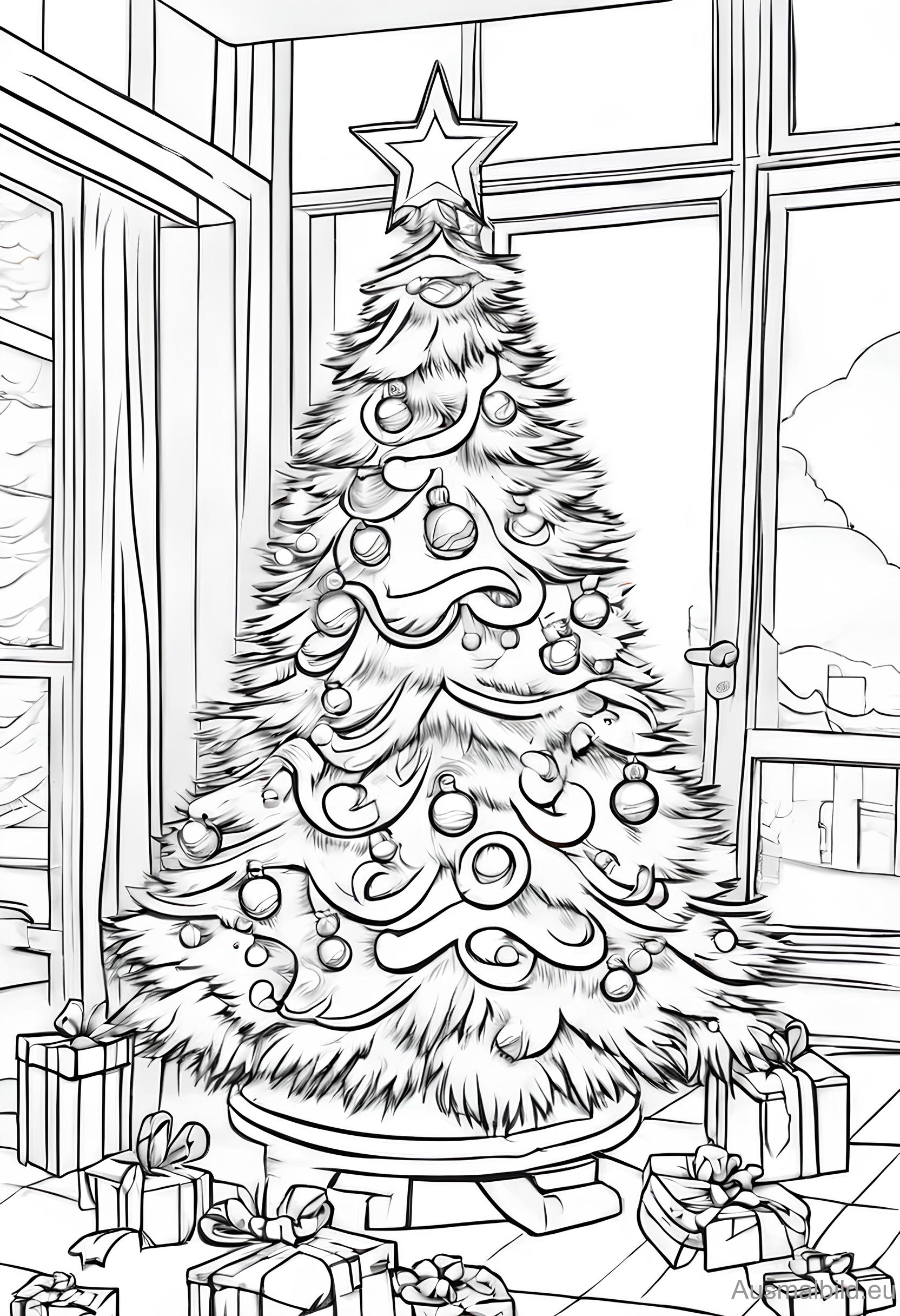 Ausmalbild: Weihnachtsbaum