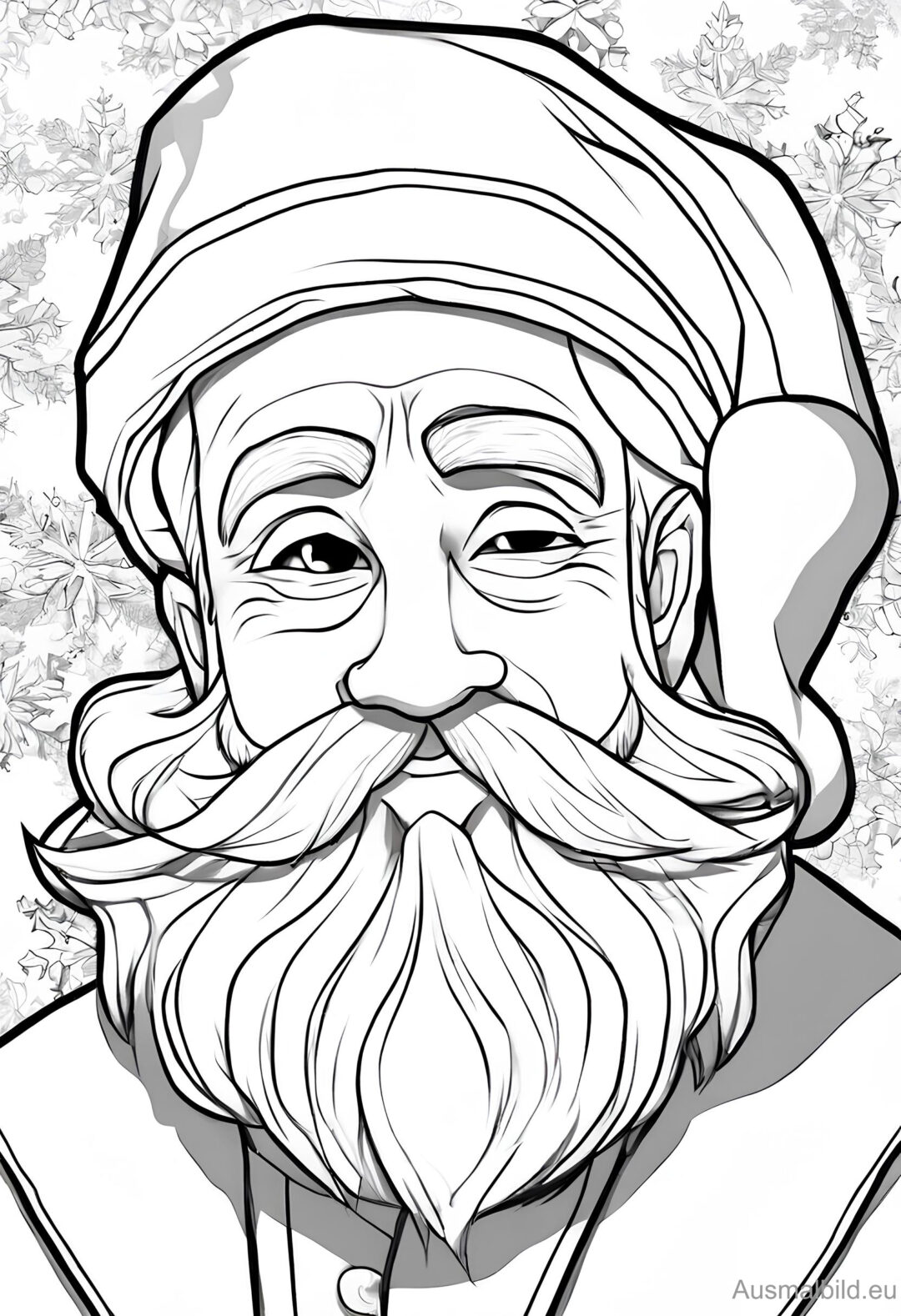  Weihnachtsmann Portrait - Weihnachten - Ausmalbild.eu Motiv 