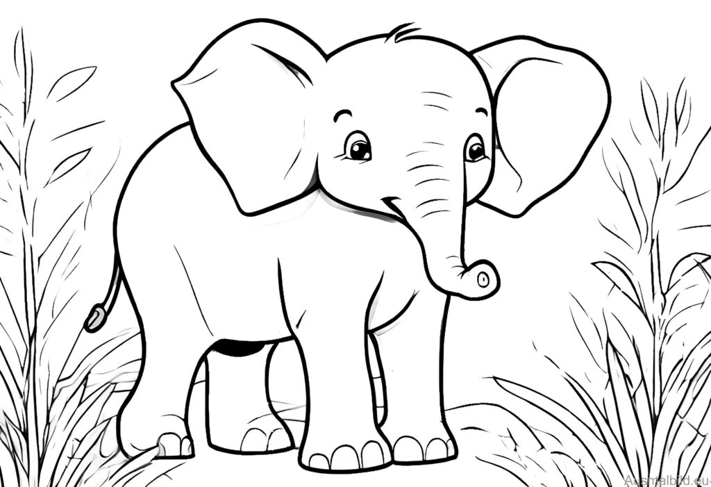  Baby Elefant - Ausmalbild.eu 