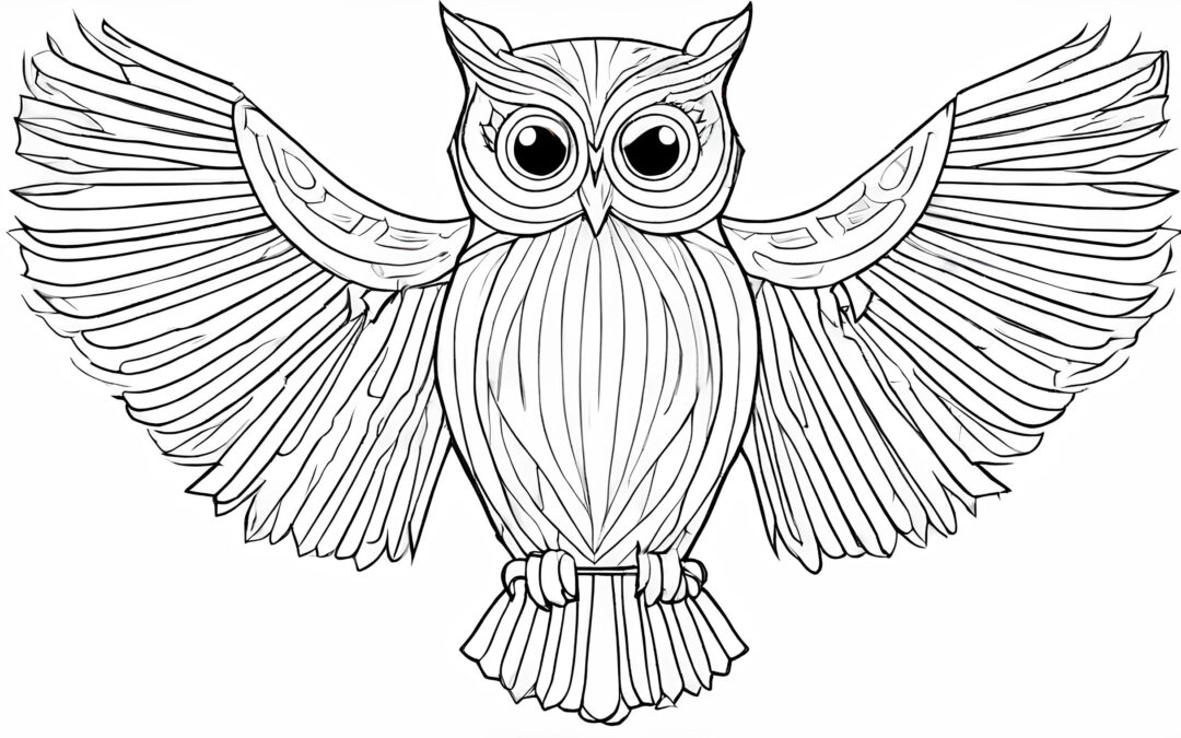 Owl with open wings