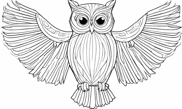 Owl with open wings