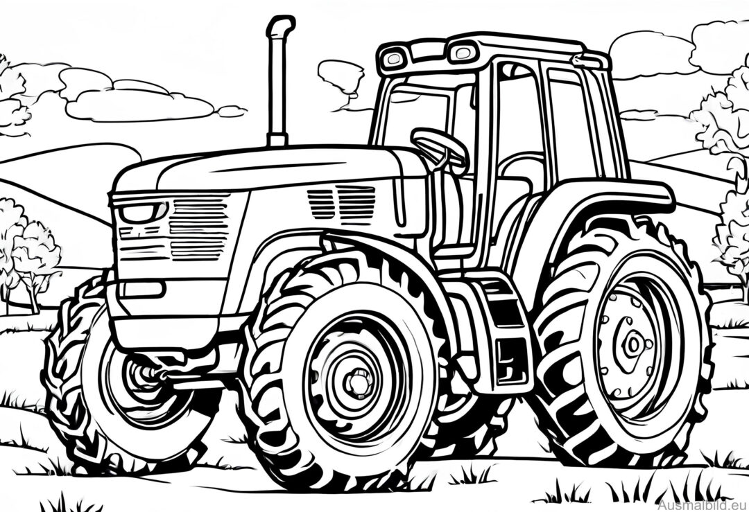  Traktor 2 - Fahrzeuge - Ausmalbild.eu Bildidee 
