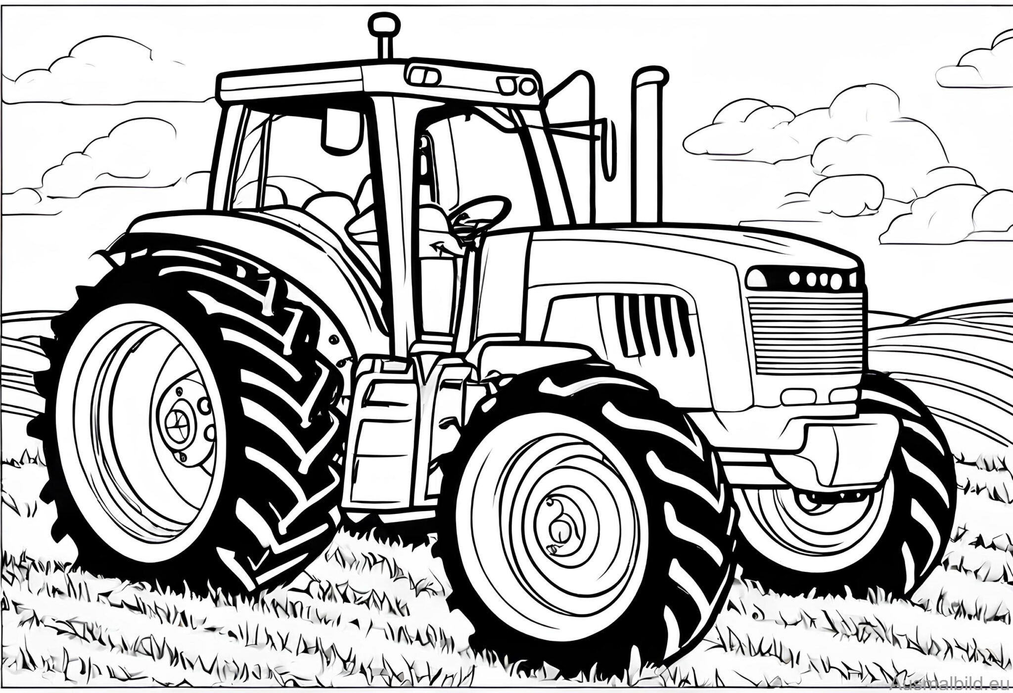  Traktor 3 - Fahrzeuge - Ausmalbild.eu 