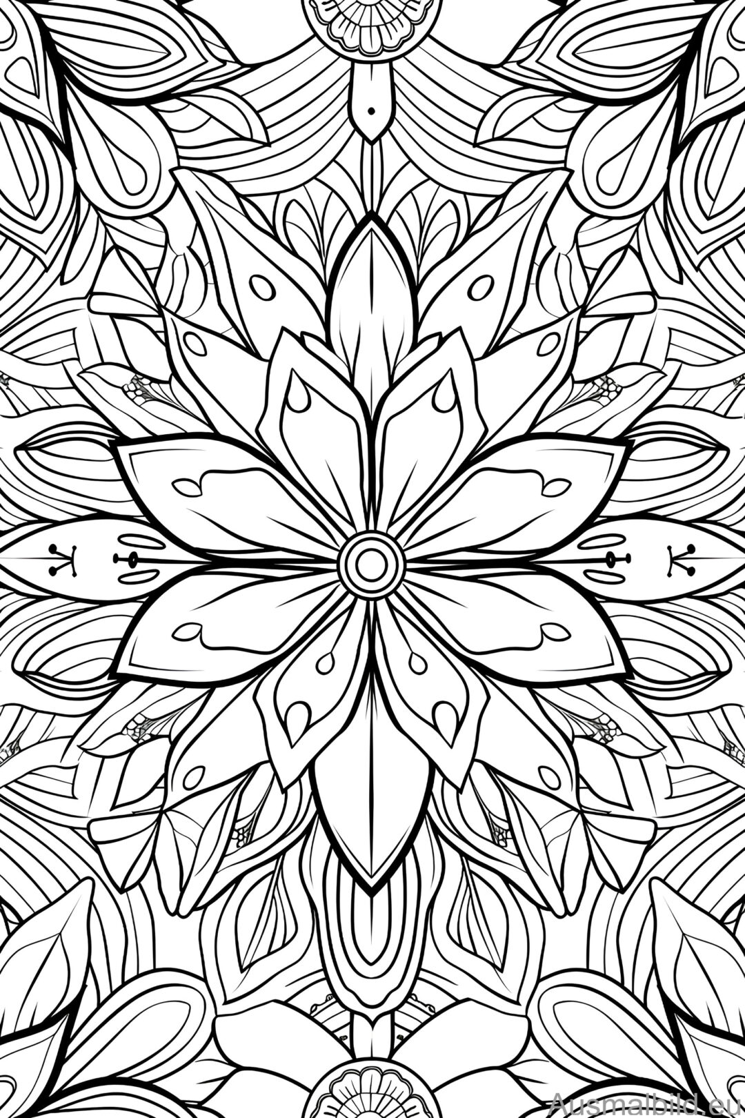  Foto zu Blumen Mandala - Mandalas - Ausmalbild.eu 