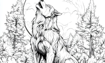 Wolf howls at the moon