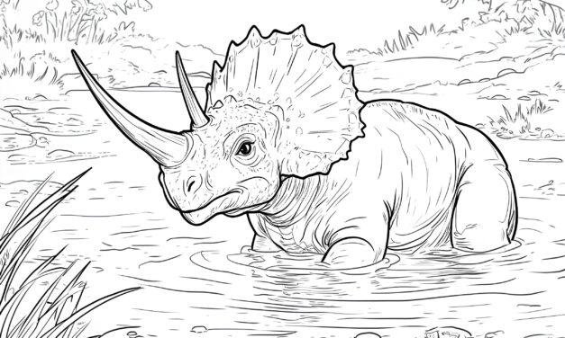 Triceratops im Wasser