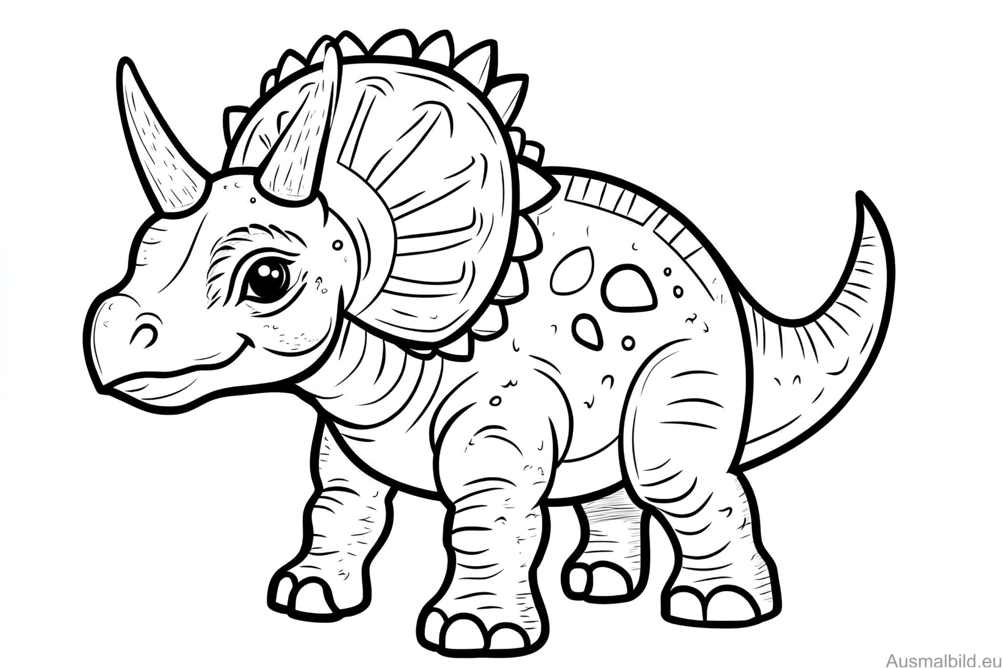 Little Triceratops coloring picture - Dinosaurs - Ausmalbild.eu