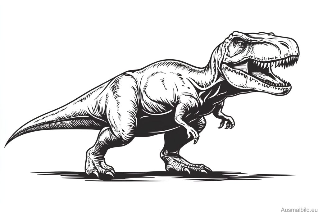  Tyrannosaurus Rex 3 - Dinosaurier - Ausmalbild.eu Illustration 