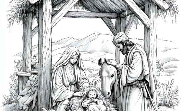 Mary & Joseph at the crib 2