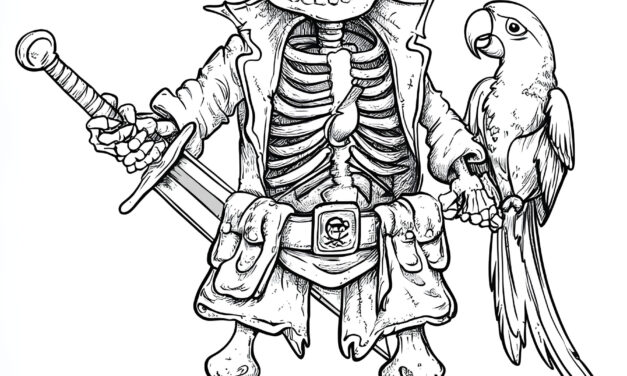 Pirate skeleton on Halloween