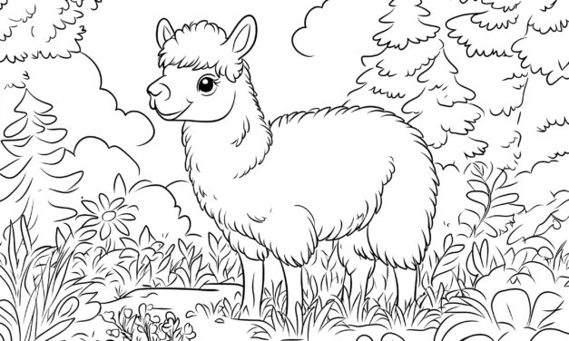 Alpaca im Wald