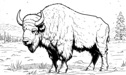 Bison coloring picture