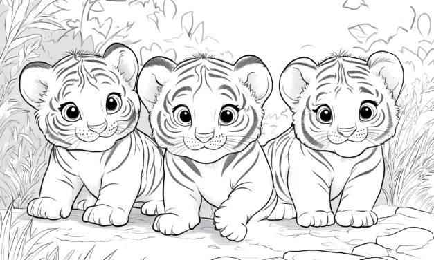 Three cute tiger cubs