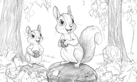 Two squirrels in the forest