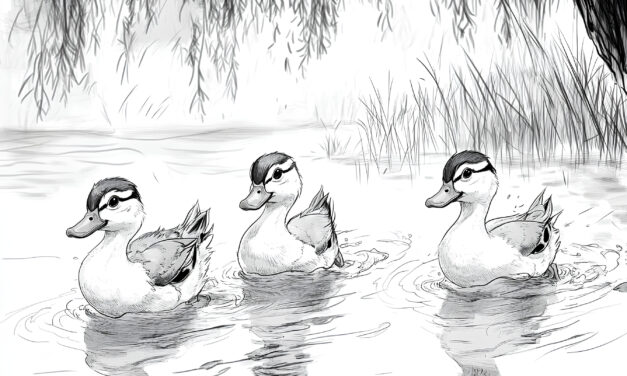 3 Enten schwimmen auf einem Teich