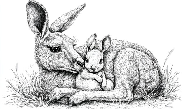 Kangaroo with baby