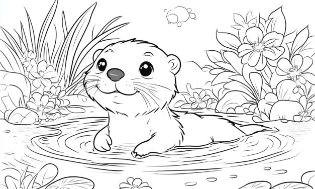 Kleiner Otter im Wasser