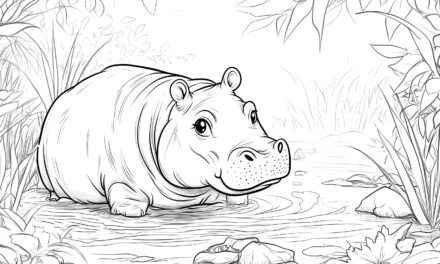 Small hippopotamus in the water